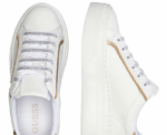 Guess - Ameria White & Gold Sneakers Women - Image 