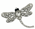 Crystal Dragonfly Statement Brooch Available In 5 Colors - Image 