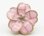Sakura Enamel And Crystal Button Covers Cherry Blossom Shirt Clips 2 Cm Brooch - Image 