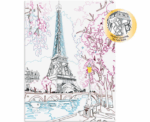HappiHobbi Paint And Frame Paint By Numbers Spring Paris - Image 