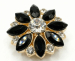 Crystal Flower Button Covers Jewel Tone Shirt Embellishments 2.5 Cm Brooch - Image 