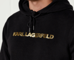 Karl Lagerfeld Signature Hoodie – Black & Gold - Image 