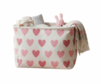 Hearts Printed Storage Basket - Image 