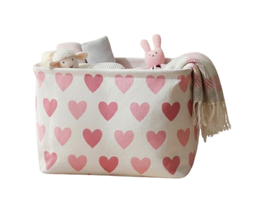 53 Hearts Printed Storage Basket - Image 1