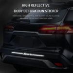 Reflective Car Logo Sticker – Luminous White Design (70cm) | Waterproof Safety Sticker - Image 