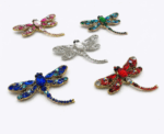 Crystal Dragonfly Statement Brooch Available In 5 Colors - Image 