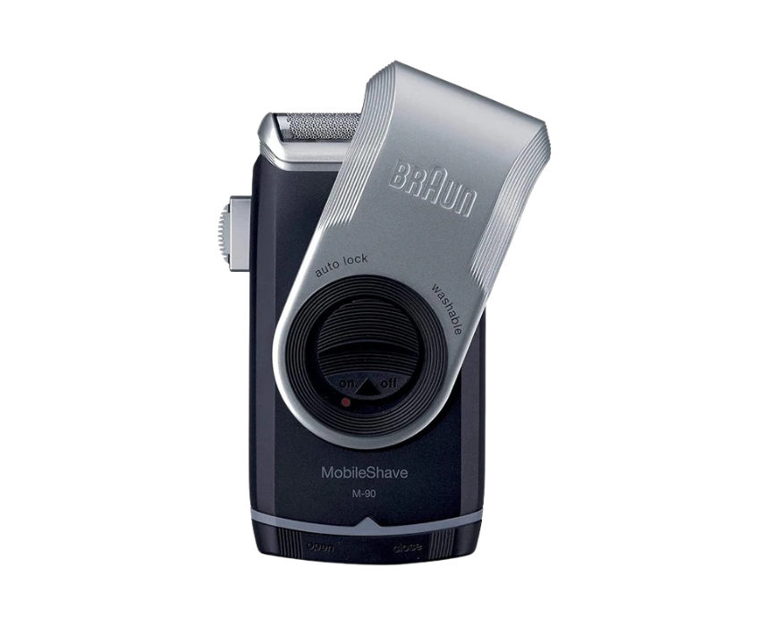 80 Braun M 90 Mobile Shaver Battery Operated in Silver-Black - Image 1