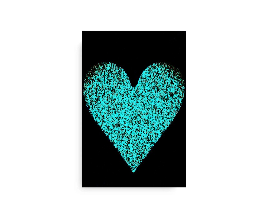 Black & Aqua Black & Aqua Heart - Image 1