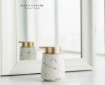 Marble & Gold Ceramic Soap Dispenser - Image 