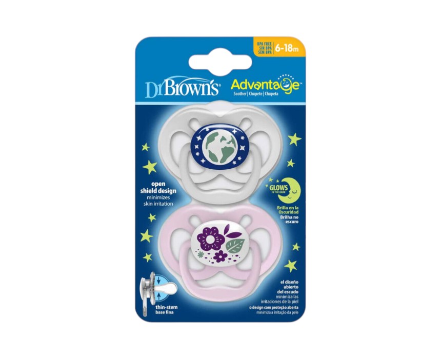 DRBPA22003_1-768x768 Dr. Brown’s Advantage Soothers - 6-18m Glow Pink - Image 1