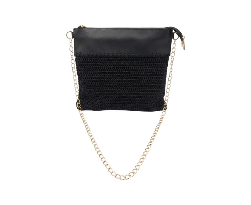 Gemini_Generated_Image_7l2ck97l2ck97l2c Black Leather Crochet Shoulder Bag - Image 1