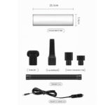 Portable Mini Car Vacuum Cleaner – Strong Suction, Long Cord | Black - Image 