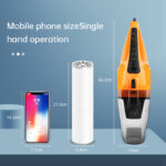 Portable Mini Car Vacuum Cleaner – Strong Suction, Long Cord | Black - Image 