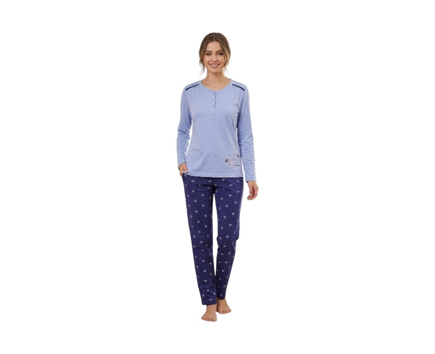 IMG-20260312-WA0215 Perla Women’s Multi-Size Cotton Pyjama - Blue - Image 1