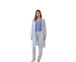 Doucette Women’s 3-Piece Robe & Pyjama Set in Blue - Image 