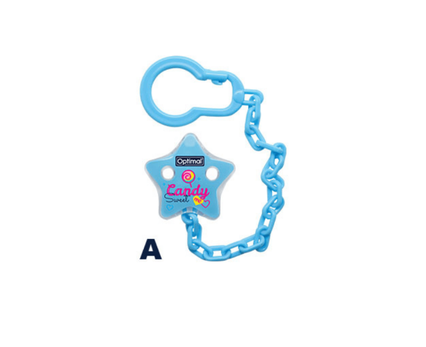 Optimal Pacifier Holder With Plastic Clip Blue OPB-1044 Optimal Pacifier Holder With Plastic Clip Blue OPB-1044 - Image 1