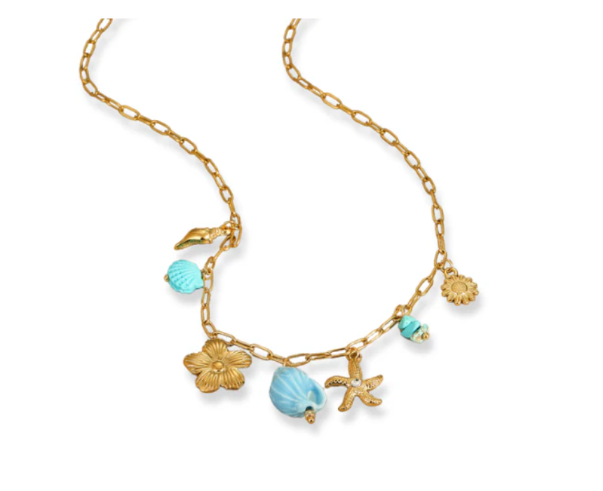 Untitled design (28) Blue Charms Necklace - Image 1