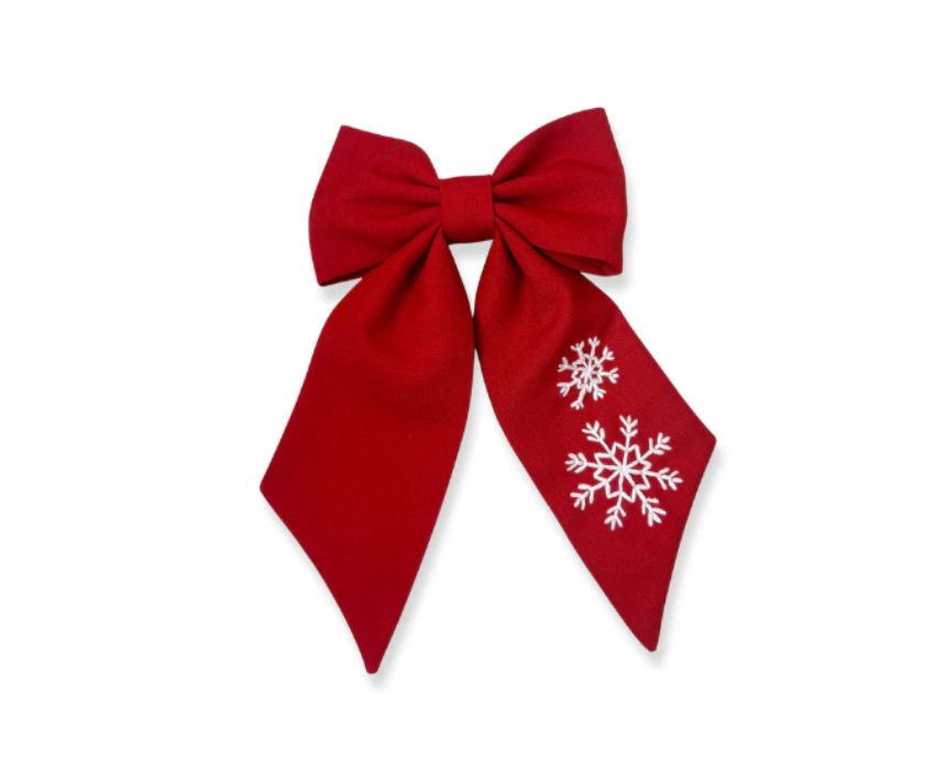 Untitled design (35) Snowflake Hair Bow - Image 1