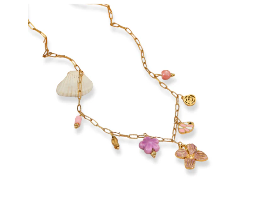 Untitled design (43) Floral Charms Necklace - Image 1
