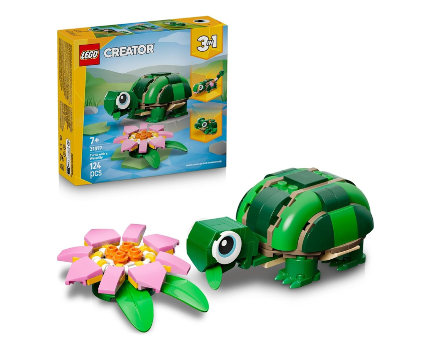 Untitled design (55) Turtle with a Water Lily Flower - Image 1