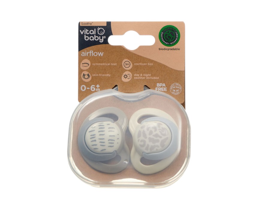 VIT445112_1-768x768 Vital Baby Soothe Airflow Pacifiers - 2 Pack (0-6m) - Image 1