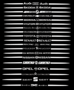 Reflective Car Logo Sticker – Luminous White Design (70cm) | Waterproof Safety Sticker - Image 