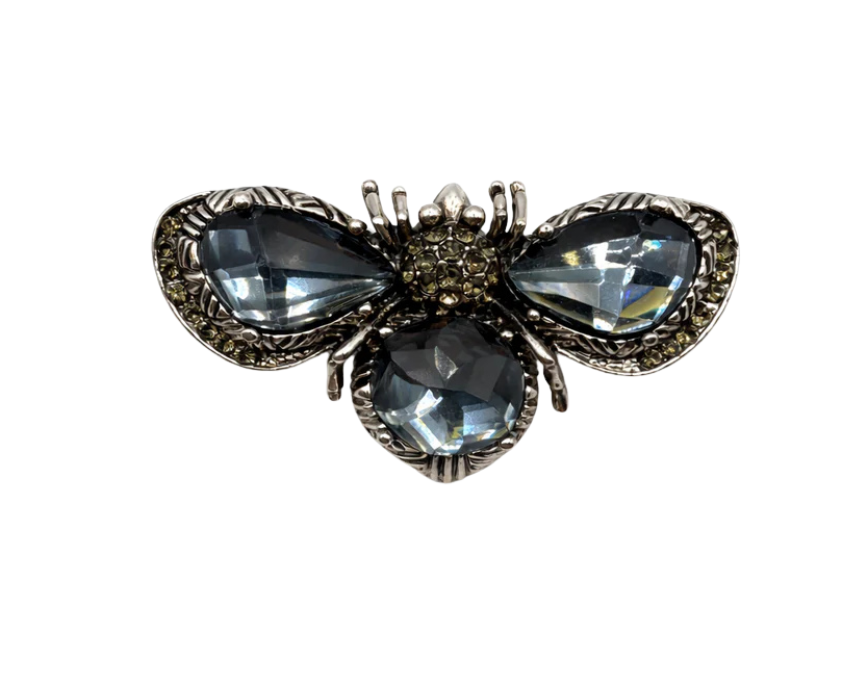 puzzle games, construction toys, educational toys, model building, creative hobbies, brain teaser, family activities, collectible decor Vintage Style Smoky Crystal Bee Brooch - Image 1