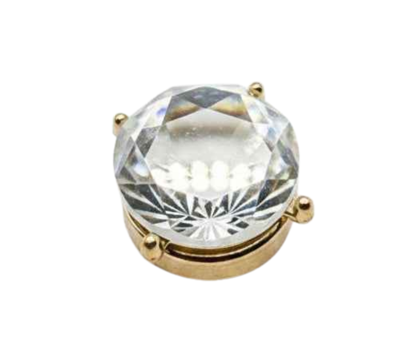 puzzle games, construction toys, educational toys, model building, creative hobbies, brain teaser, family activities, collectible decor Faceted Prism Crystal Button Cover Solitaire Gem Cache Bouton Brooch - Image 1