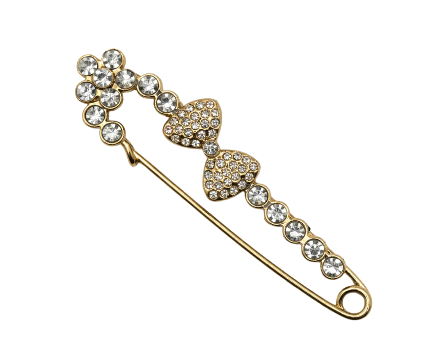 puzzle games, construction toys, educational toys, model building, creative hobbies, brain teaser, family activities, collectible decor Decorative Crystal Safety Pin Brooch Gold Tone Bow And Flower Kilt Pin - Image 1