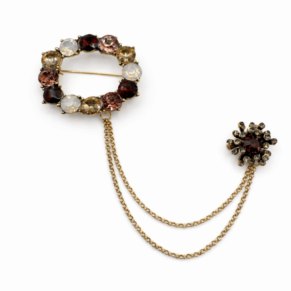 Crystal Circle Chatelaine Brooch