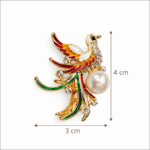 Phoenix Pearl Crystal Brooch