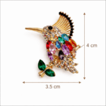 Rainbow Crystal Bird Brooch