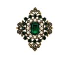 Emerald Crystal Brooch Pin - Image 