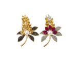 Floral Pearl Brooch Pin - Image 