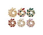 Crystal Laurel Wreath Brooch - Image 