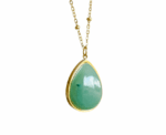 Green Gemstone Pendant Necklace - Image 