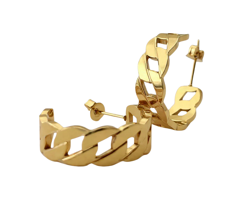 1 Chain Hoops Earrings - Image 1