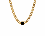 The Black Stone Chain Necklace - Image 