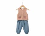 Baby Knitted Waistcoat and Denim Trousers Set - Image 