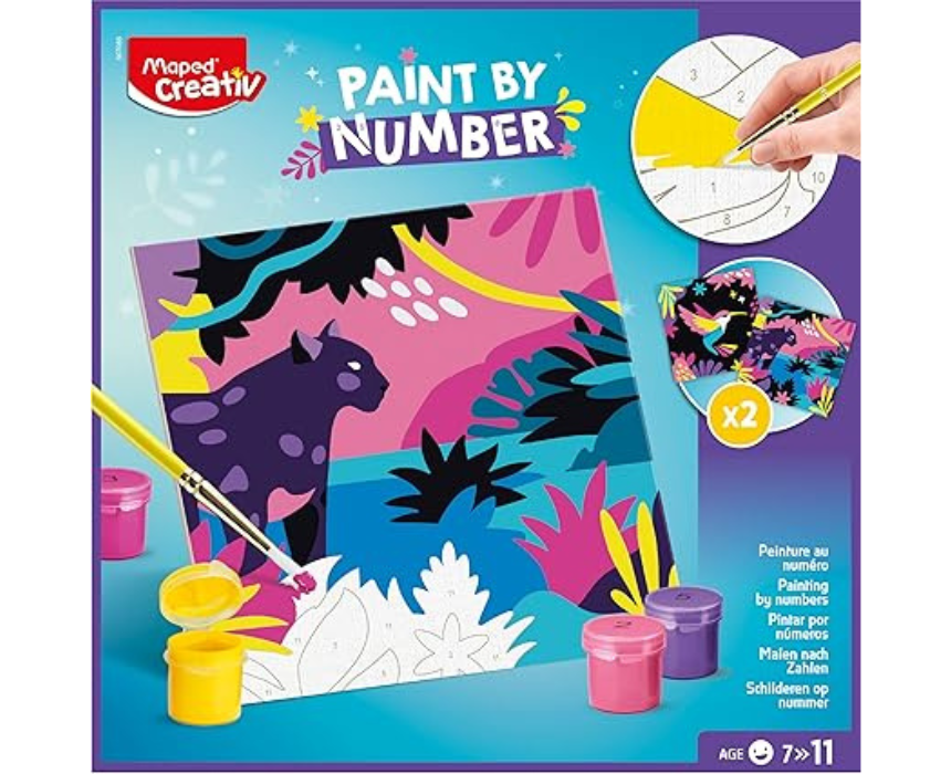 1 Paint By Numbers Leopard And Bird - Image 1