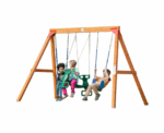 Kids Wooden Swing Set Dolphin - Image 