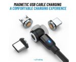 Magnetic USB 540 Degrees Rotating Cable - Image 