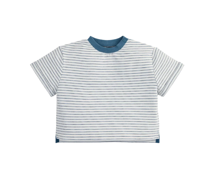 10 Baby Boys Striped Smart T-Shirt - Image 1