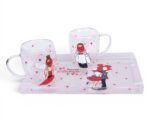 Double Glass Mug & Plexi Tray Set - Image 
