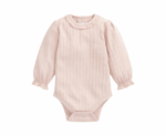 Baby Girls Lace Trim Bodysuit in Pink - Image 