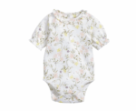 Baby Girls Floral Bodysuit in Blue - Image 