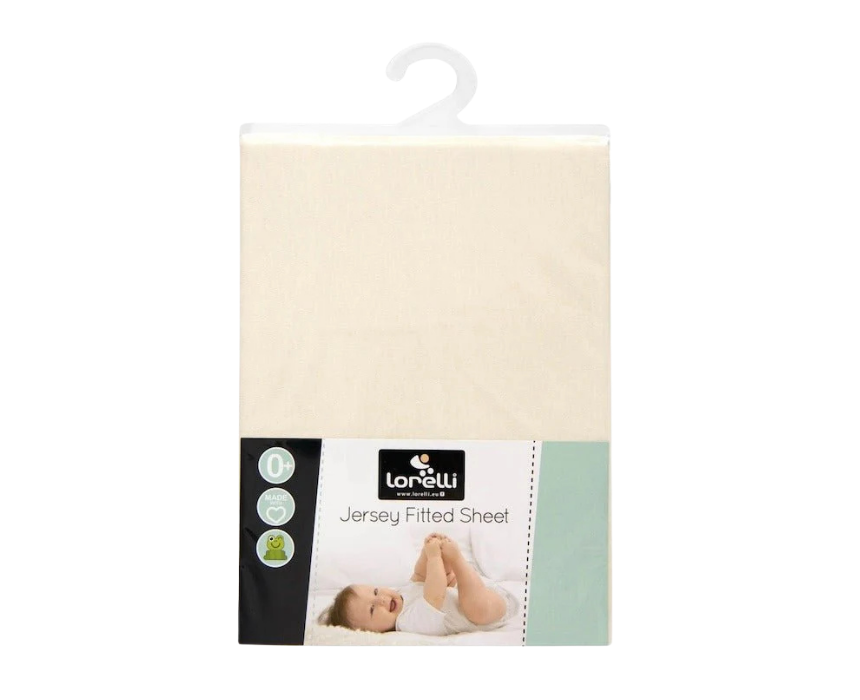 131 Jersey Cot Bed Sheet in Beige - Image 1