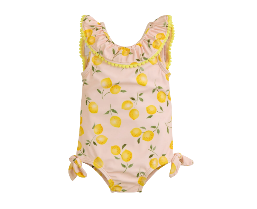 14 Baby Lemon Print Frill Swimsuit - Image 1