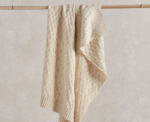 Cable Knit Cream Baby Blanket - Image 