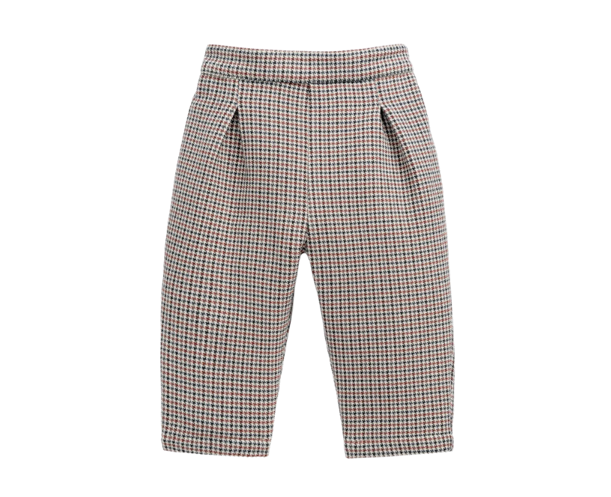 18 Baby Boys Check Smart Trousers in Grey - Image 1